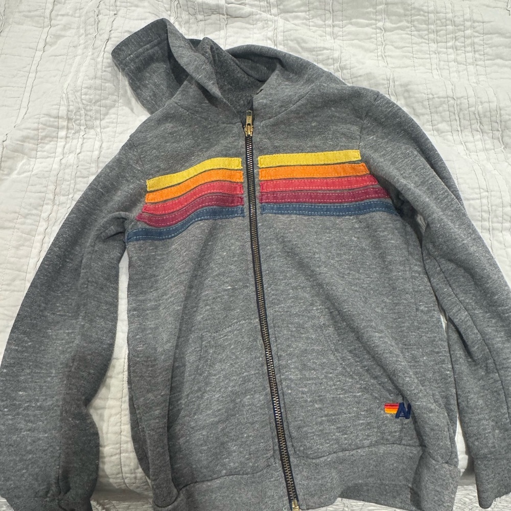 Gray Kids Aviator Nation 5 Stripe Hoodie
